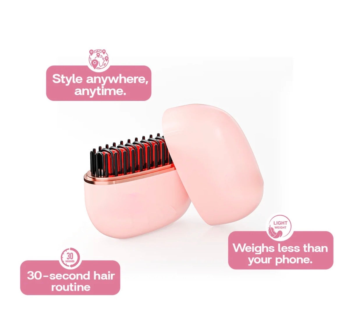 VelvetComb™ Wireless Mini Straightening Comb
